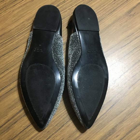Zara Silver Shiny Ballerina Flats - Picture 2 of 2